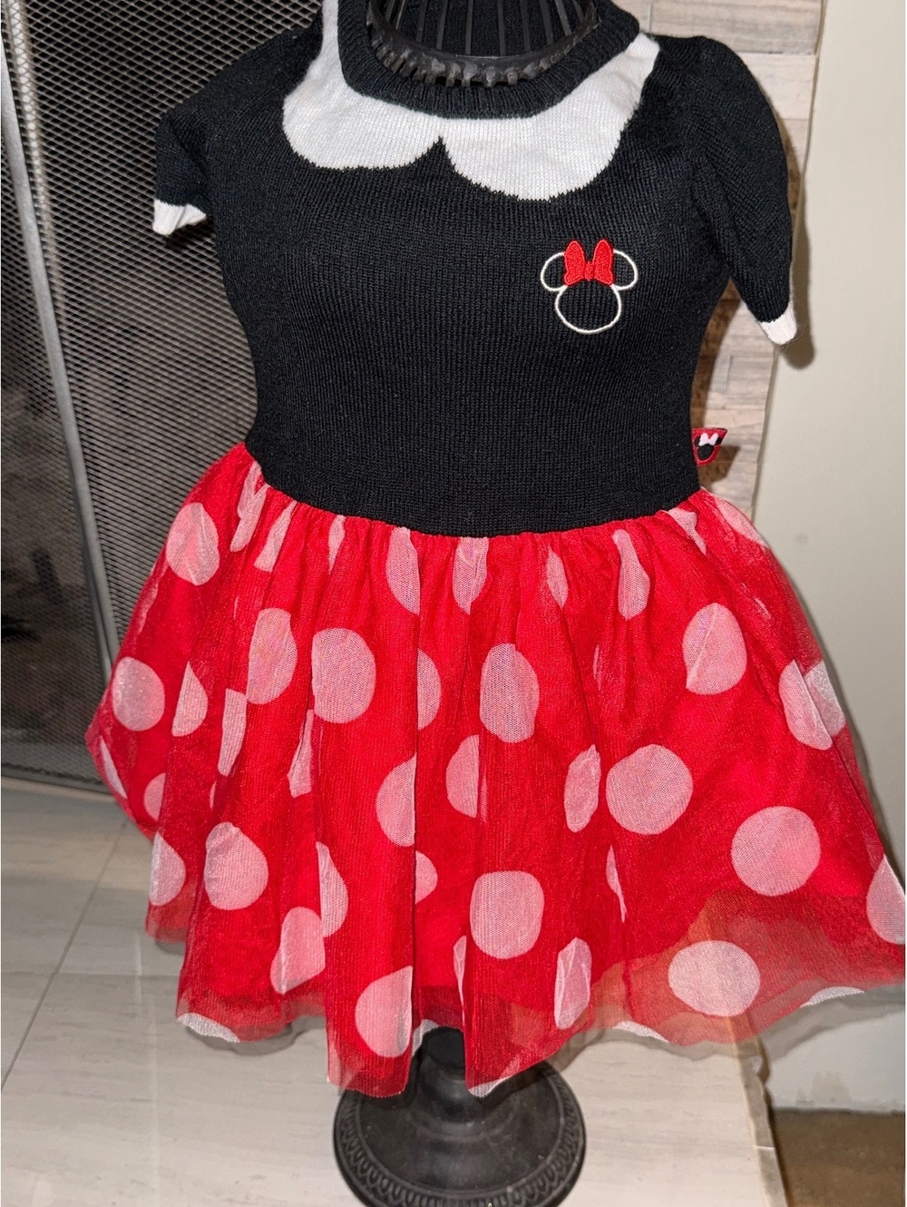 Disney Minnie Mouse Black & Red Polka Dot Dress – Girls 3T
